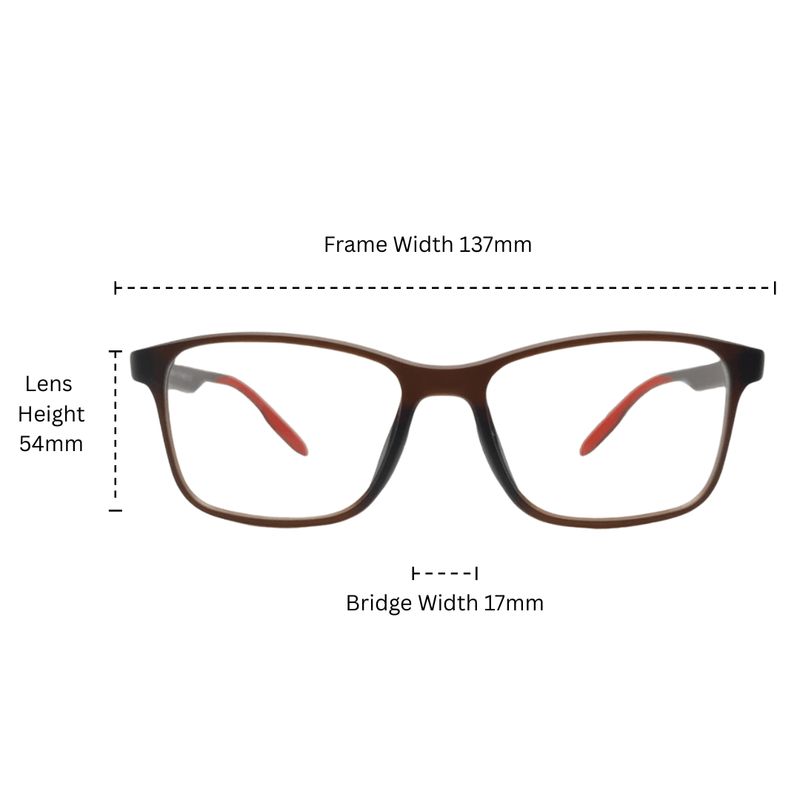ELVORY CHOC FROST Matte eyeglasses size chart
