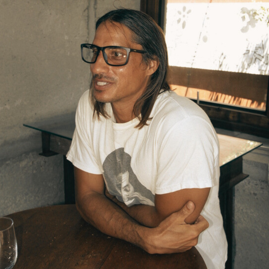 Josh wearing NIVOR blue matte eyeglasses optical frame