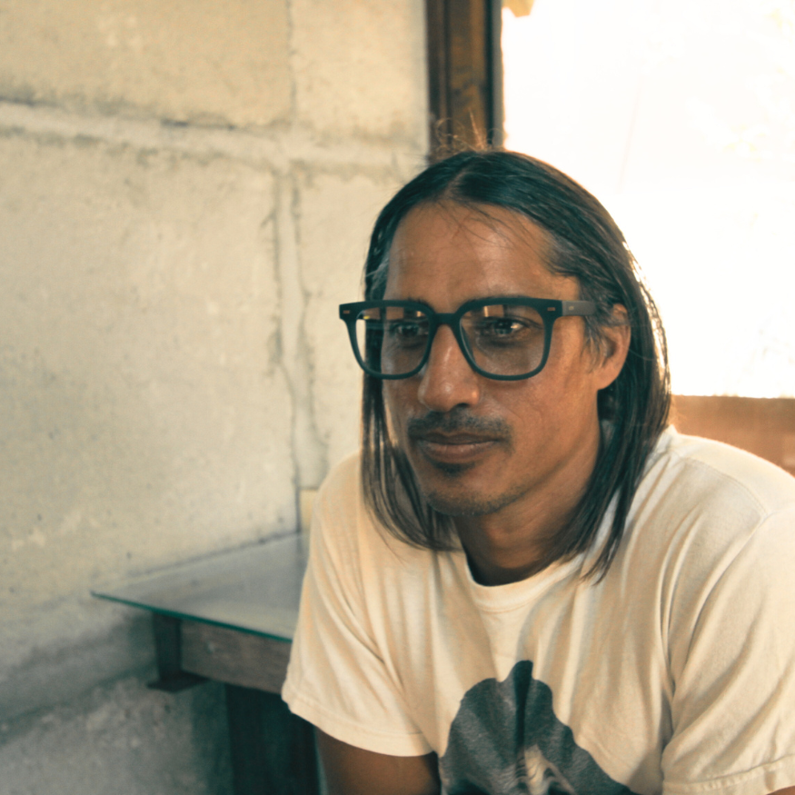 Josh wearing Zephyr optical glasses