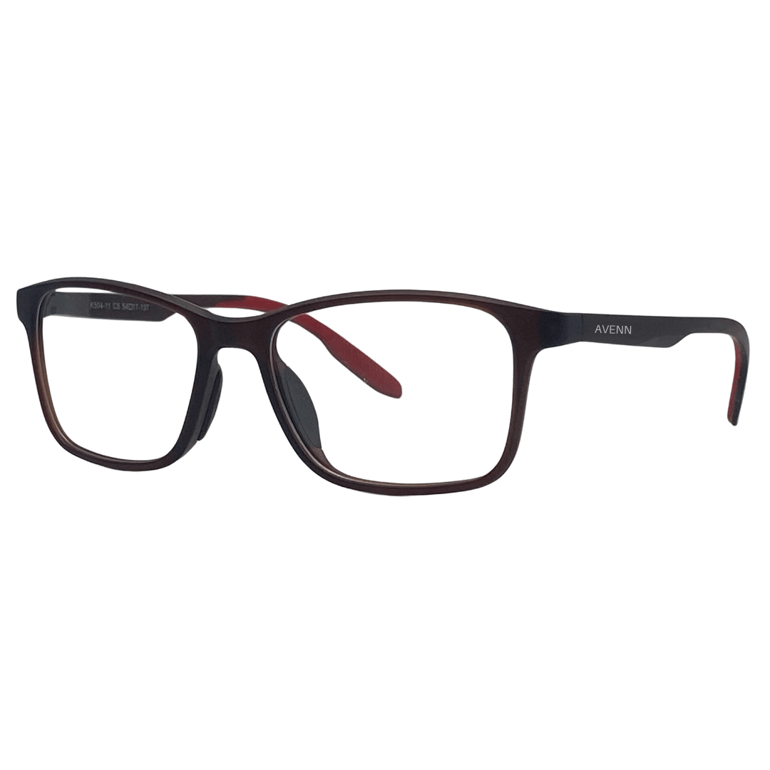 ELVORY CHOC FROST Matte eyeglasses with side view
