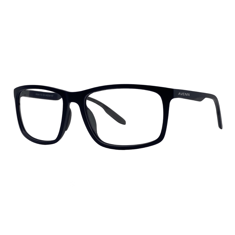 NIVOR black matte eyeglasses optical frame angle view