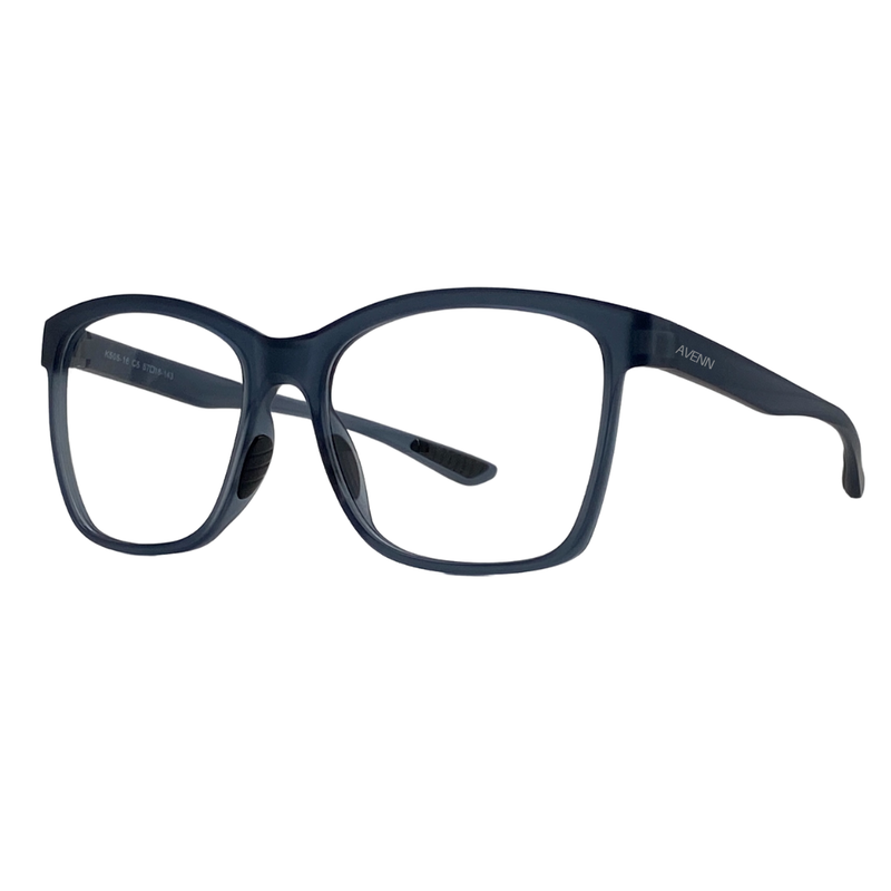 Elvyn Blue Frost Reading Glasses-angle - Modern, Classic Design
