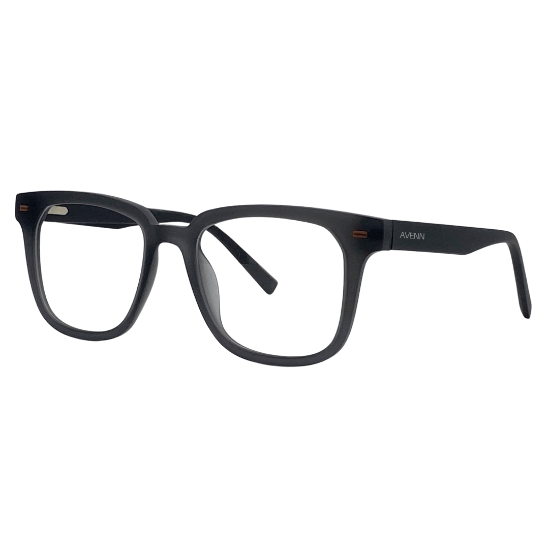 Black eyeglasses frame for vision care angled view